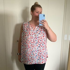 Floral sleeveless blouse